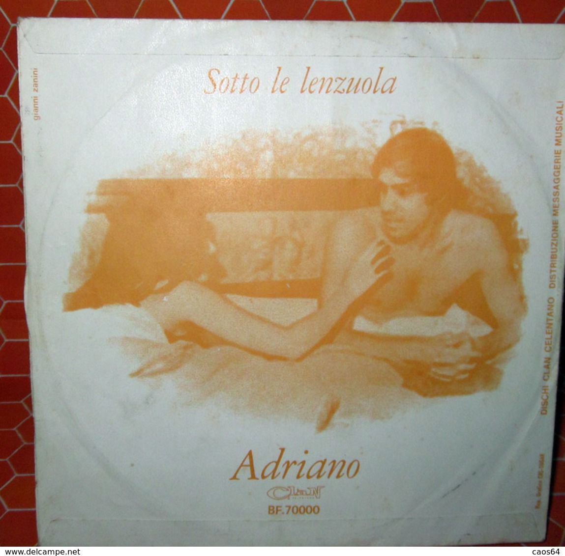 ADRIANO CELENTANO SOTTO LE LENZUOLA   COVER NO VINYL 45 GIRI - 7" - Zubehör & Versandtaschen