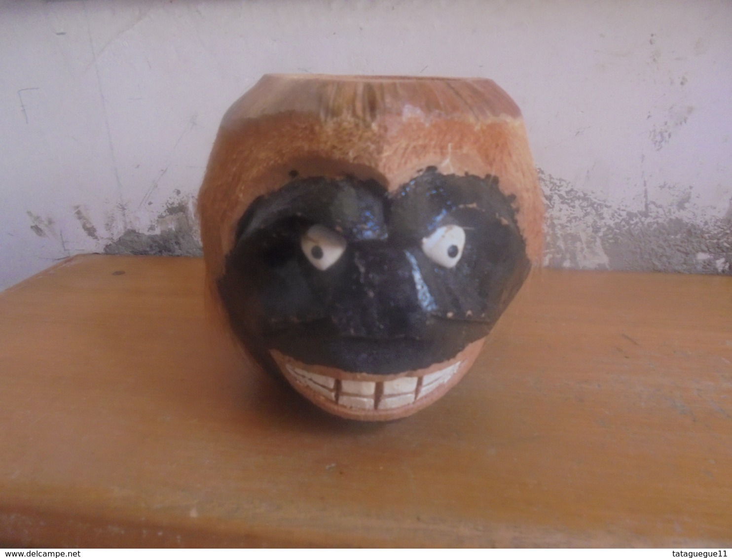 Vintage - Vide Poche Noix De Coco - Artisanat Africain - Art Africain