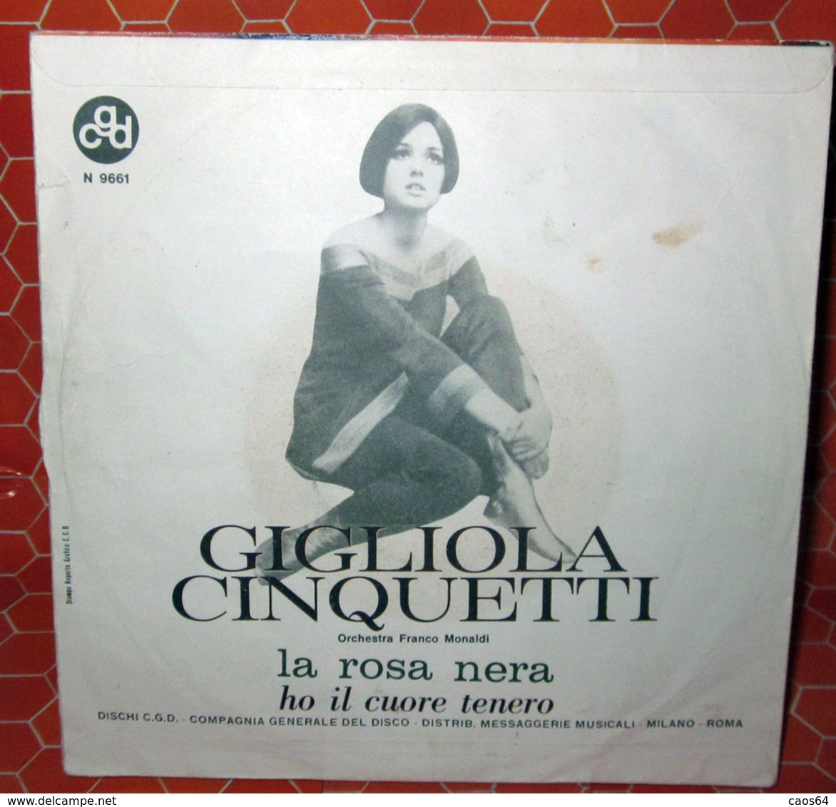 GIGLIOLA CINQUETTI LA ROSA NERA  COVER NO VINYL 45 GIRI - 7" - Zubehör & Versandtaschen