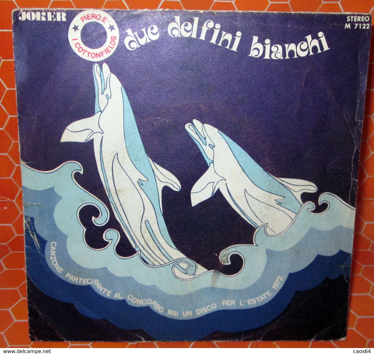 PIERO E I COTTONFIELDS DUE DELFINI BIANCHI  COVER NO VINYL 45 GIRI - 7" - Accessoires, Pochettes & Cartons