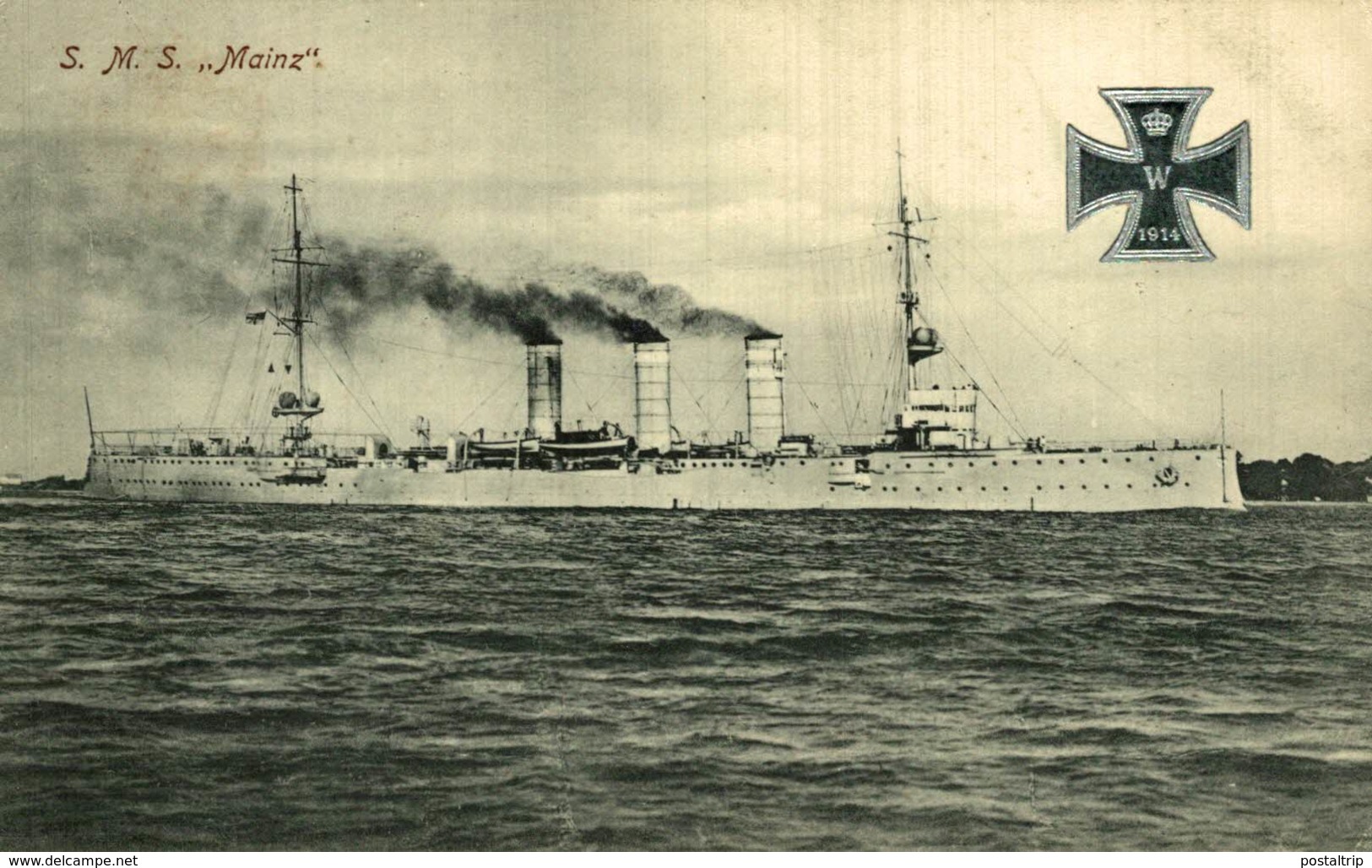 AK Kriegsschiff SMS MAINZ - Guerre