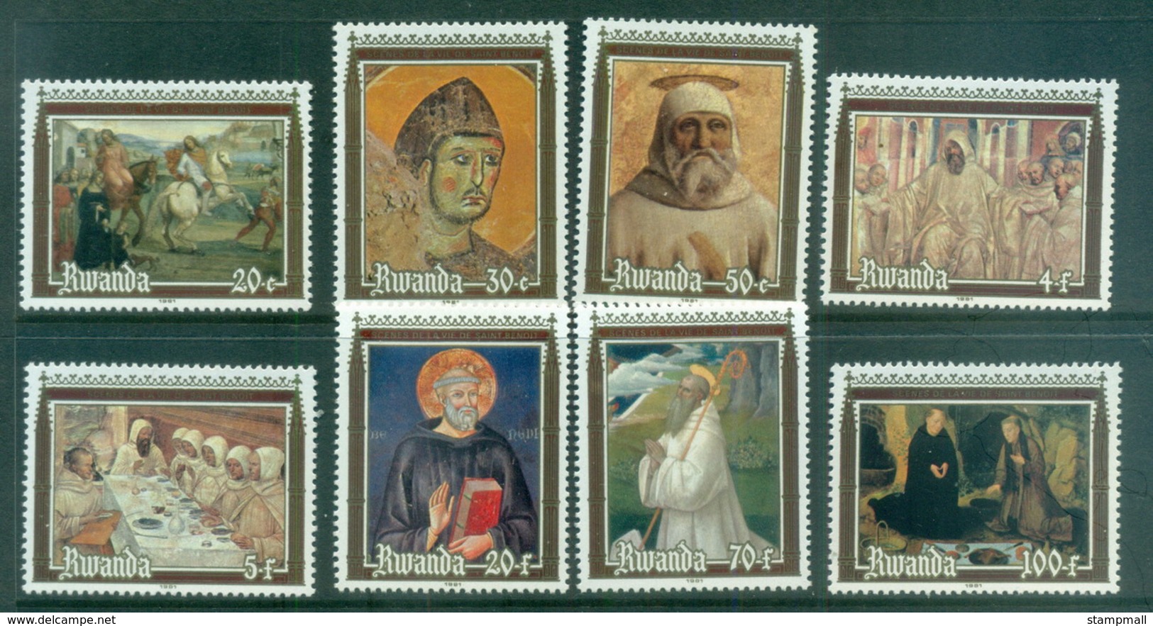 Rwanda 1981 Paintings, Frescoes Of St Benedict MUH - Other & Unclassified