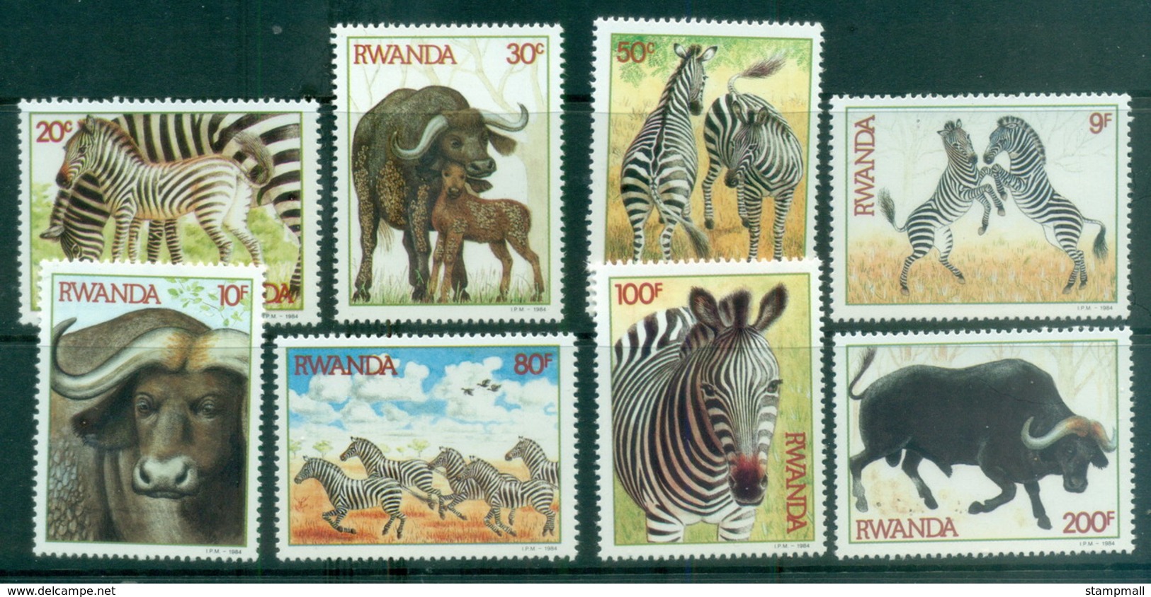 Rwanda 1984 Wildlife, Zebras & Buffaloes MUH - Other & Unclassified