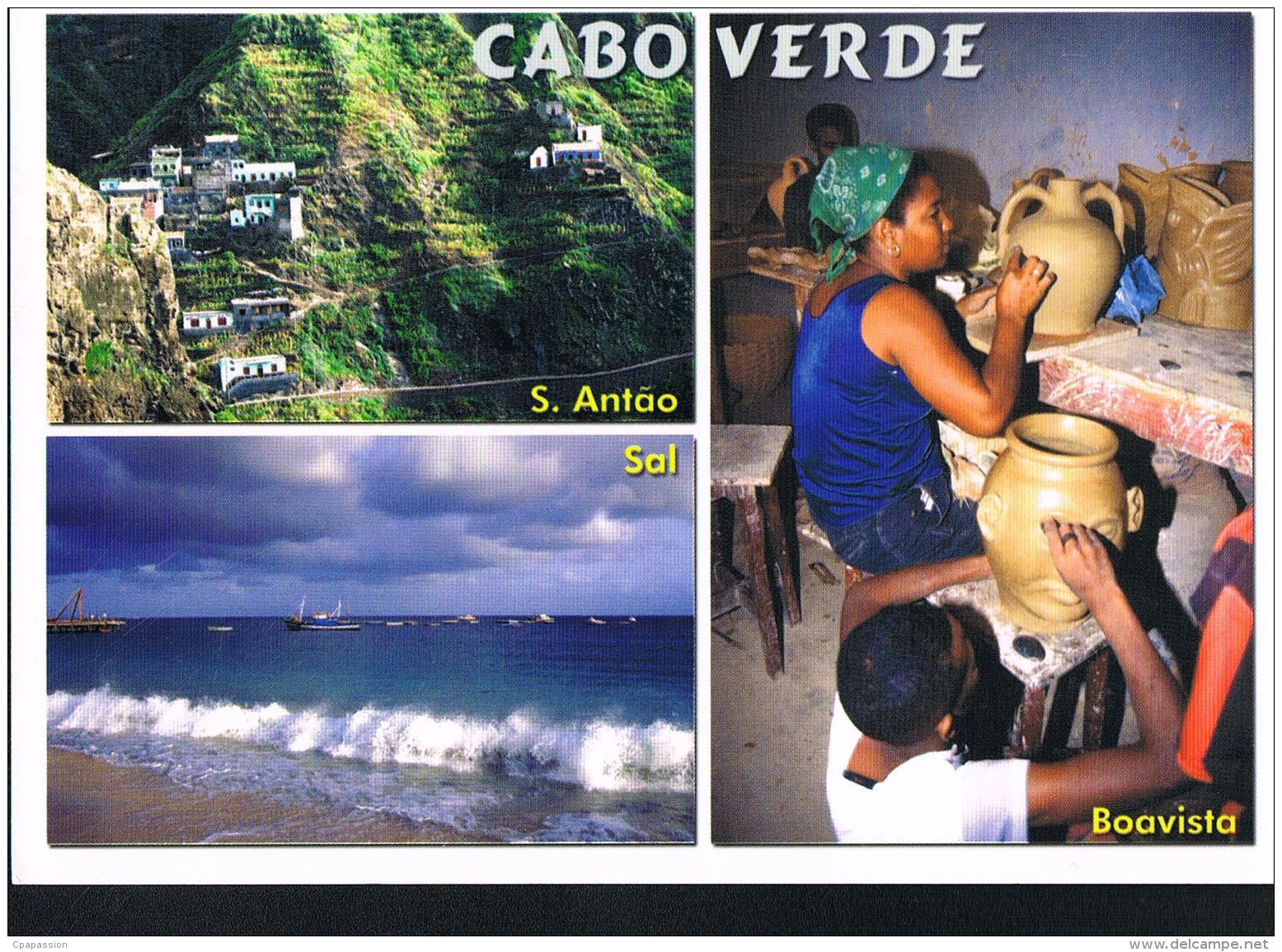 CABOVERDE - CAP-VERT - Boavista- S.Antao- Sal- Multivues - Recto Verso -Timbre -Paypal Free - Cap Vert