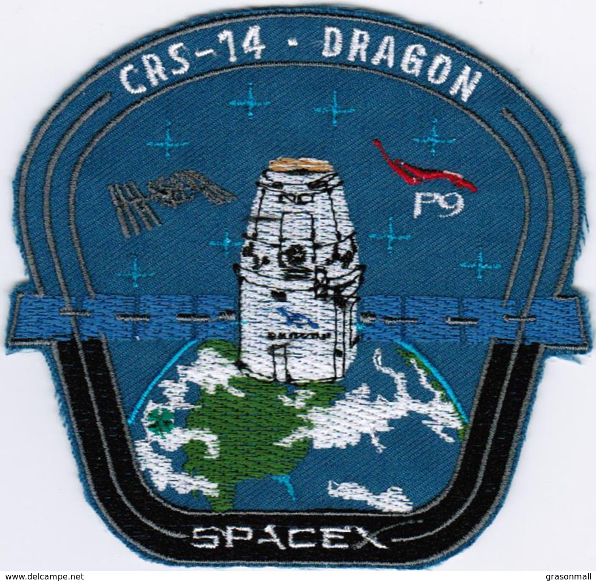 ISS Expedition 55 Dragon SPX-14 Spacex International Space Station Iron On Embroidered Patch - Blazoenen (textiel)