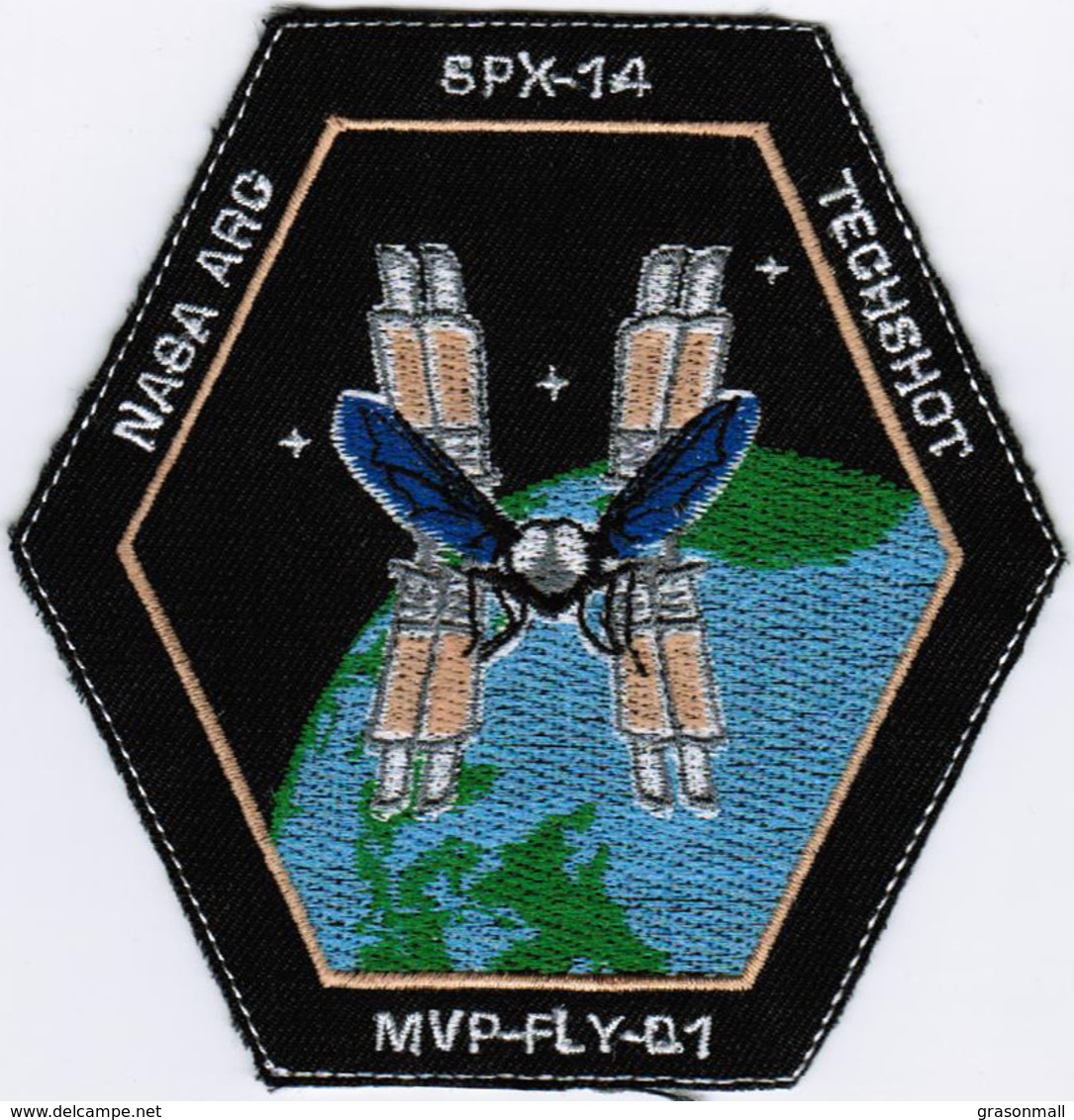 ISS Expedition 55 Dragon SPX-14 Techshot International Space Station Iron On Embroidered Patch - Blazoenen (textiel)