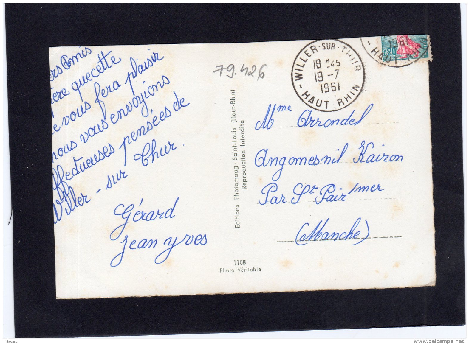 79426     Francia,   Saint-Louis,  VG  1961 - Saint Louis