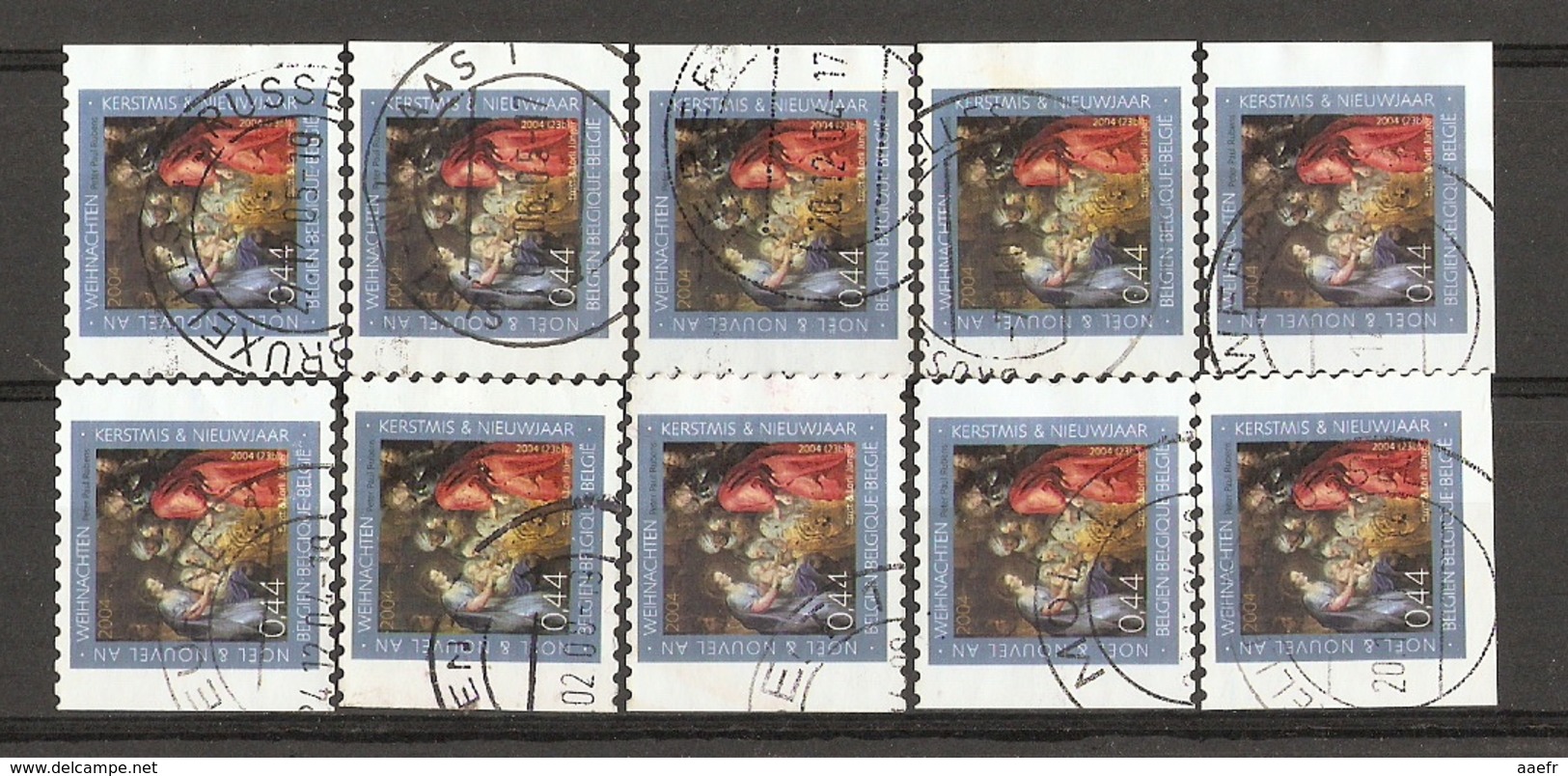 Belgique 2009 - Noël, Nativité - Série Complète De Carnet - Petit Lot De 10 ° - 4 Timbres Différents - Oblitérés