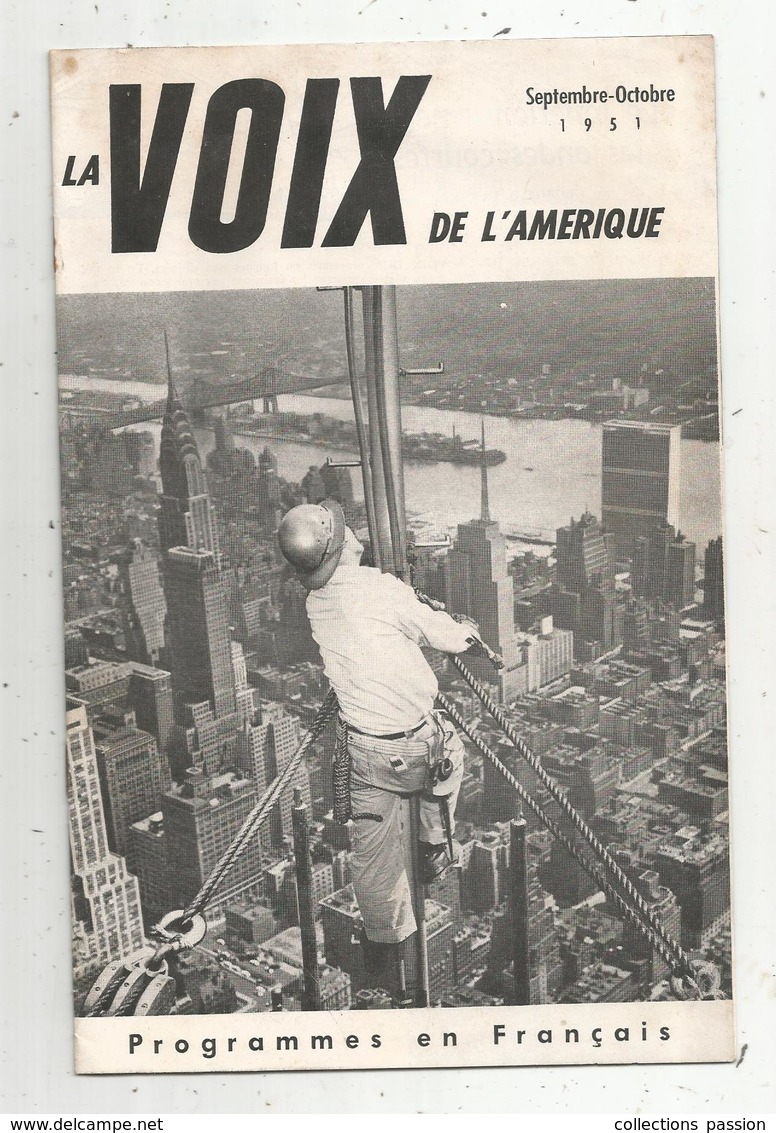 LA VOIX DE L'AMERIQUE ,1951 ,4 Scans ,programmes En Français,15 Pages , Frais Fr 1.95 E - Audio-video