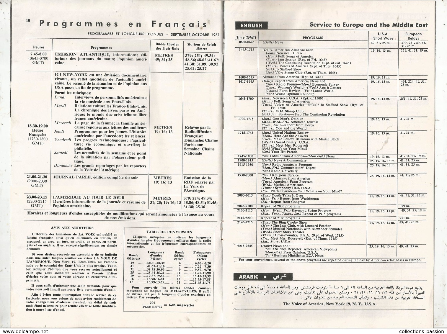 LA VOIX DE L'AMERIQUE ,1951 ,4 Scans ,programmes En Français,15 Pages , Frais Fr 1.95 E - Audio-Visual