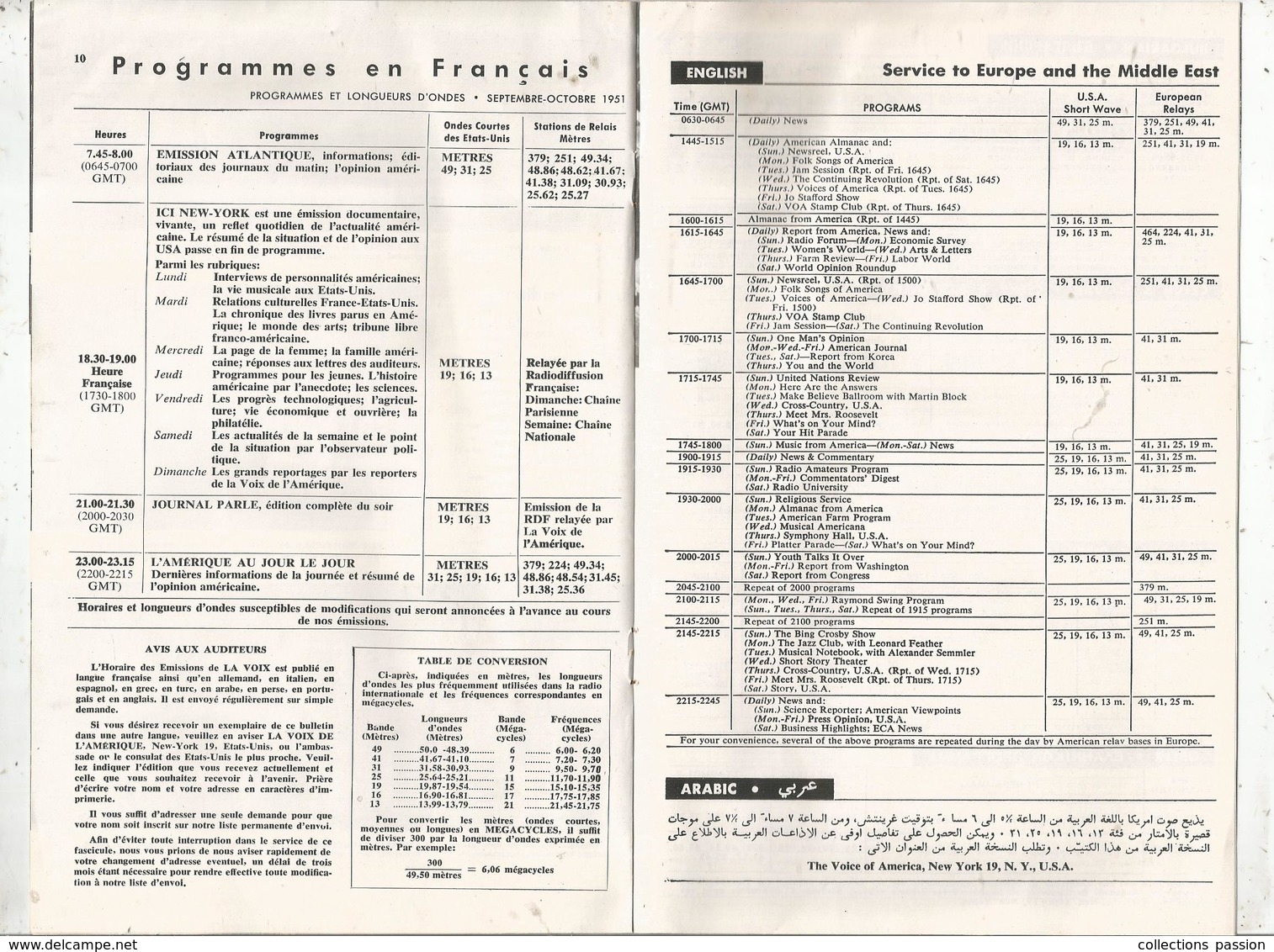 LA VOIX DE L'AMERIQUE ,1951 ,4 Scans ,programmes En Français,15 Pages , Frais Fr 1.95 E - Audio-Video