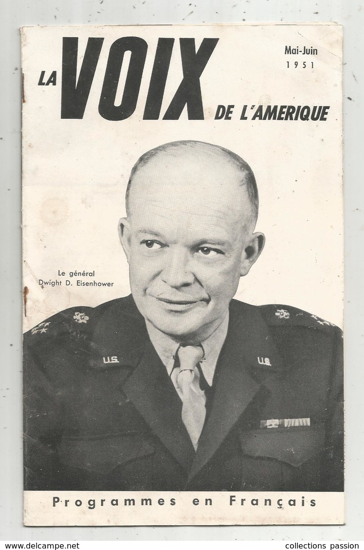 LA VOIX DE L'AMERIQUE ,1951 ,4 Scans ,programmes En Français,19 Pages , Frais Fr 1.95 E - Audio-Visual