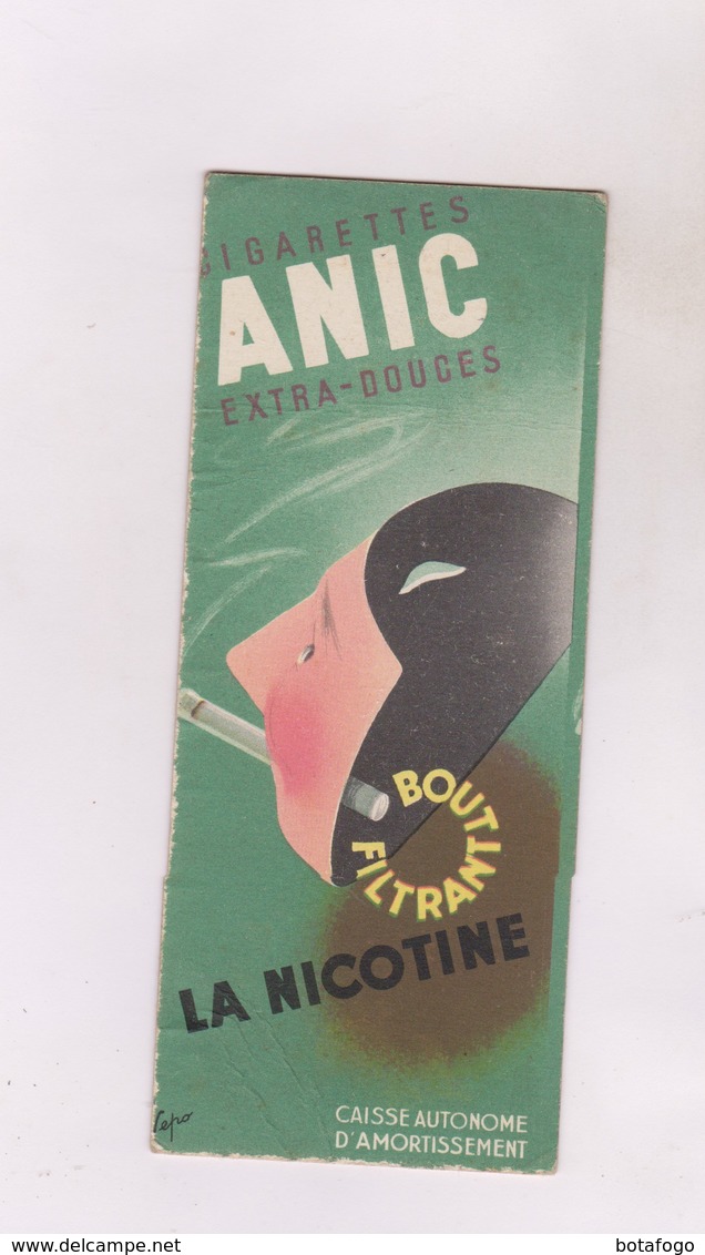 MARQUE PAGE AVEC PUB CIGARETTES ANIC Et ALLUMETTES CASQUE D OR - Marque-Pages