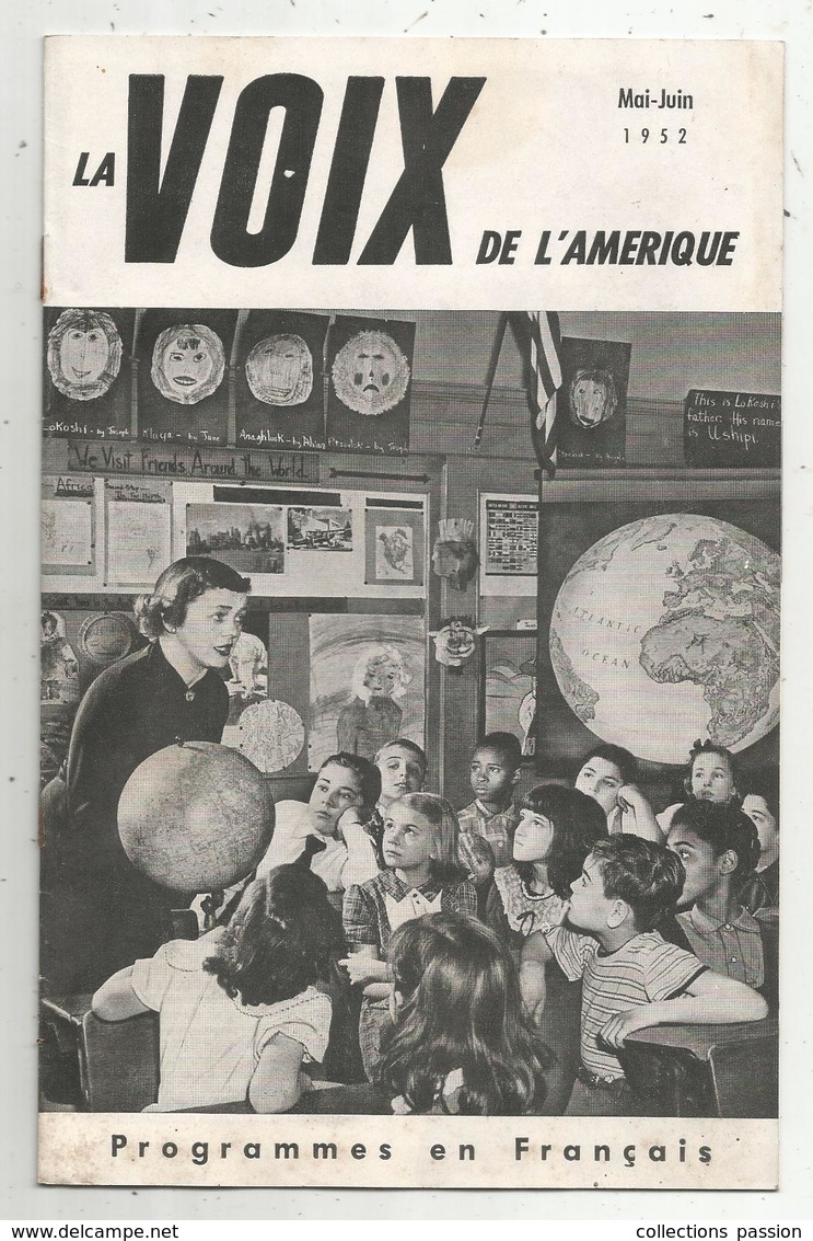 LA VOIX DE L'AMERIQUE ,1952 ,4 Scans ,programmes En Français,15 Pages , Frais Fr 1.95 E - Audio-Video