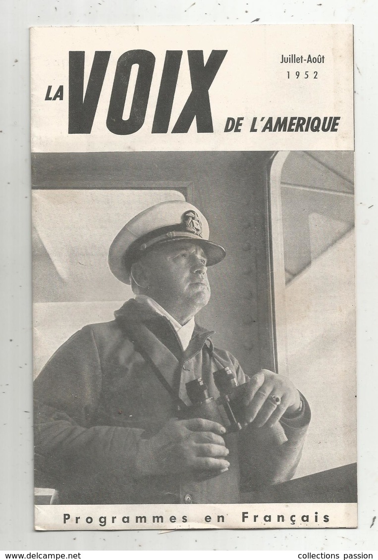 LA VOIX DE L'AMERIQUE ,1952 ,4 Scans ,programmes En Français,15 Pages , Frais Fr 1.95 E - Audio-Visual