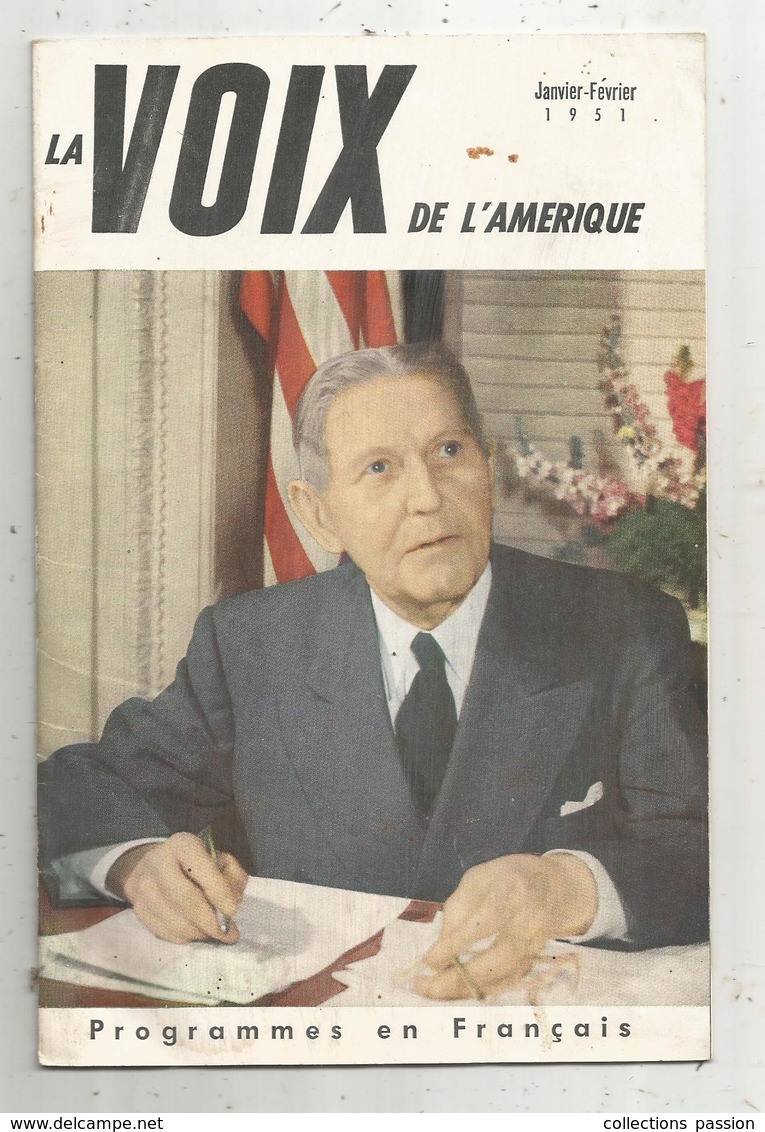 LA VOIX DE L'AMERIQUE ,1952 ,4 Scans ,programmes En Français,19 Pages , Frais Fr 1.95 E - Audio-video