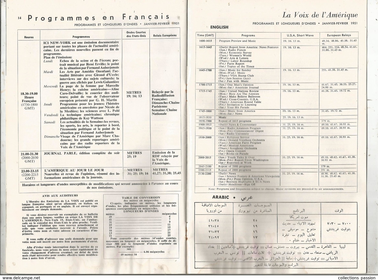 LA VOIX DE L'AMERIQUE ,1952 ,4 Scans ,programmes En Français,19 Pages , Frais Fr 1.95 E - Audio-Video