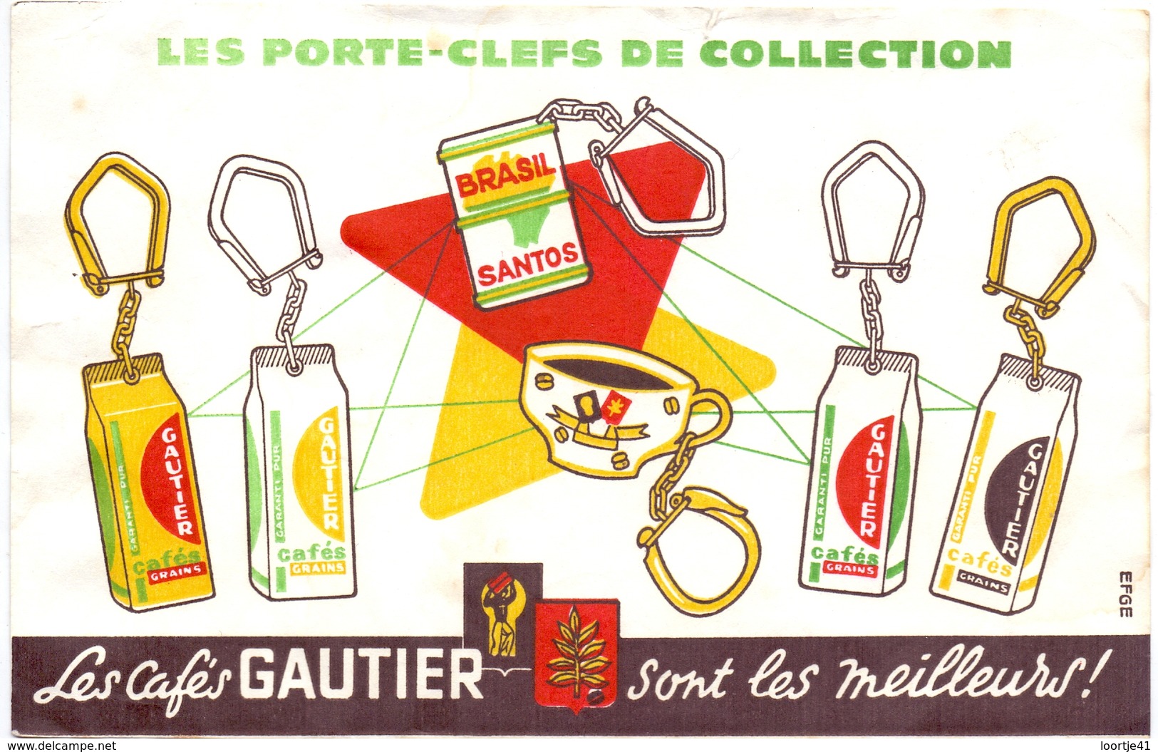 Buvard Vloeipapier - Les Porte Cléfs - Collection Les Cafés Gautier - Kaffee & Tee