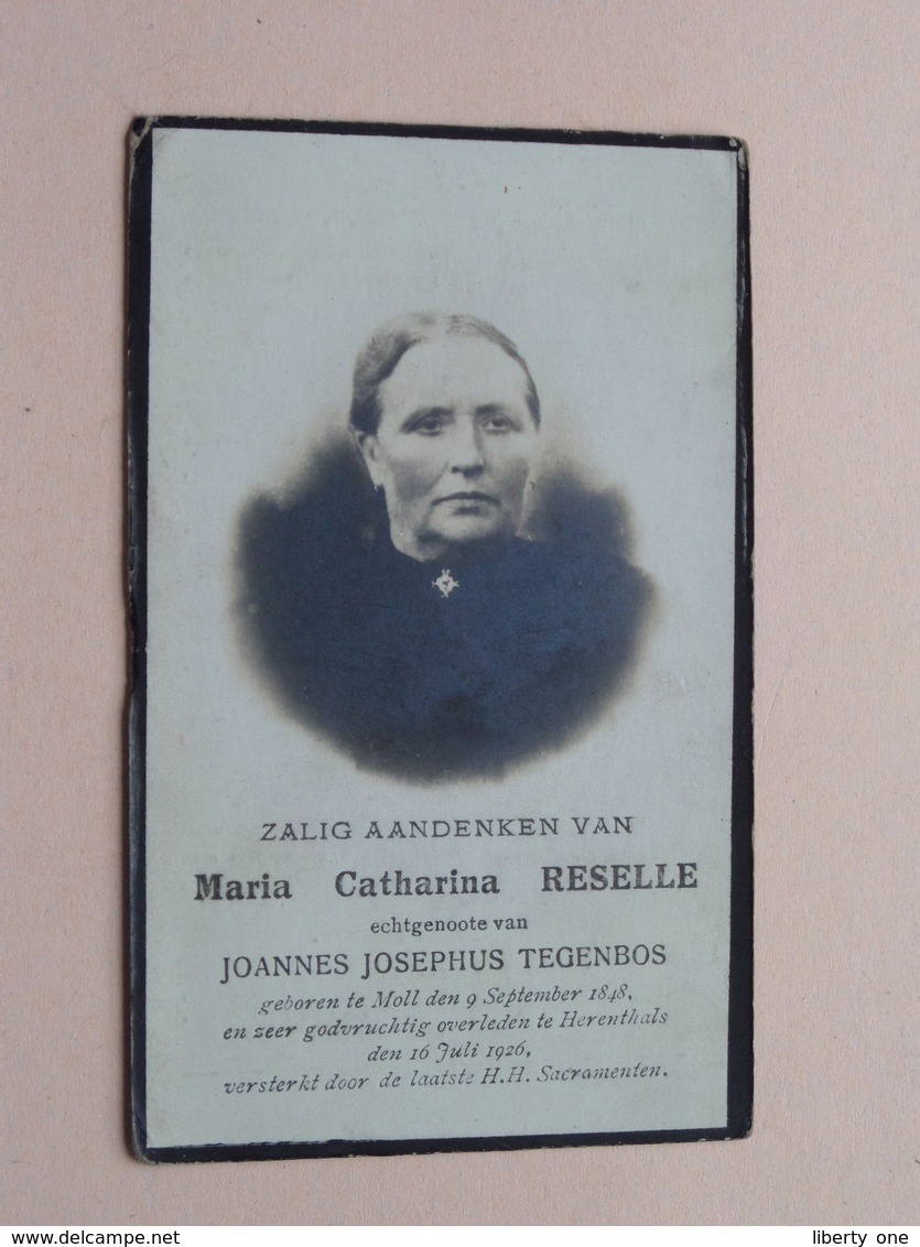 DP Maria Catharina RESELLE ( Joannes Tegenbos ) Moll 9 Sept 1848 - Herenthals 16 Juli 1926 ( Zie Foto's ) ! - Décès