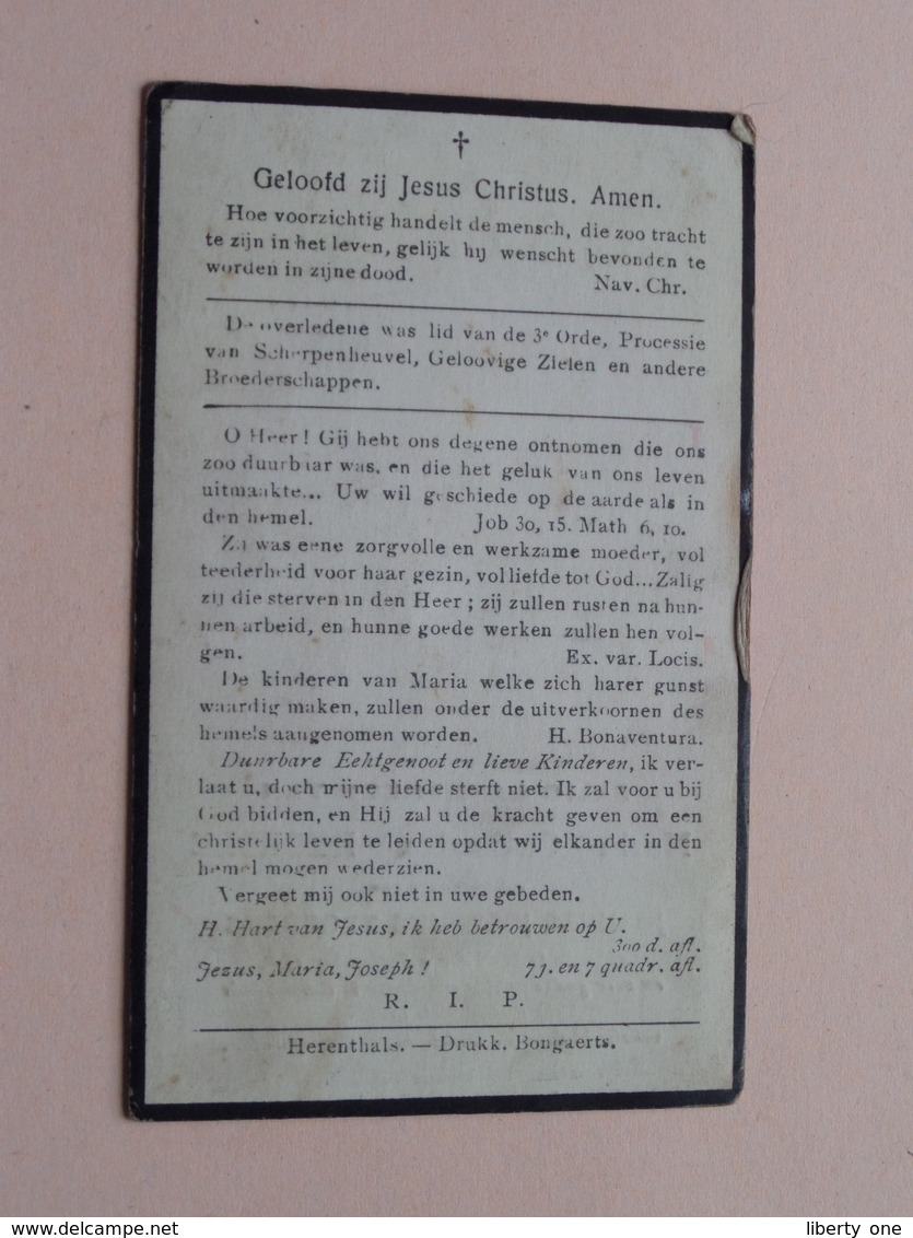 DP Maria Catharina RESELLE ( Joannes Tegenbos ) Moll 9 Sept 1848 - Herenthals 16 Juli 1926 ( Zie Foto's ) ! - Décès