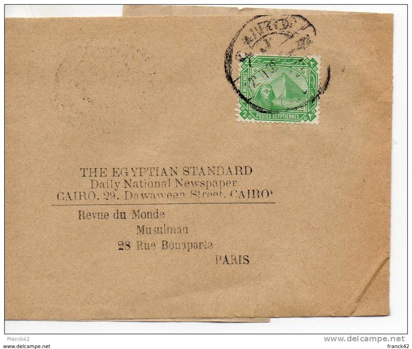 Egypte. Bande Journal  The Egyptian Standard/ Revue Du Monde Musulman - 1915-1921 Protettorato Britannico