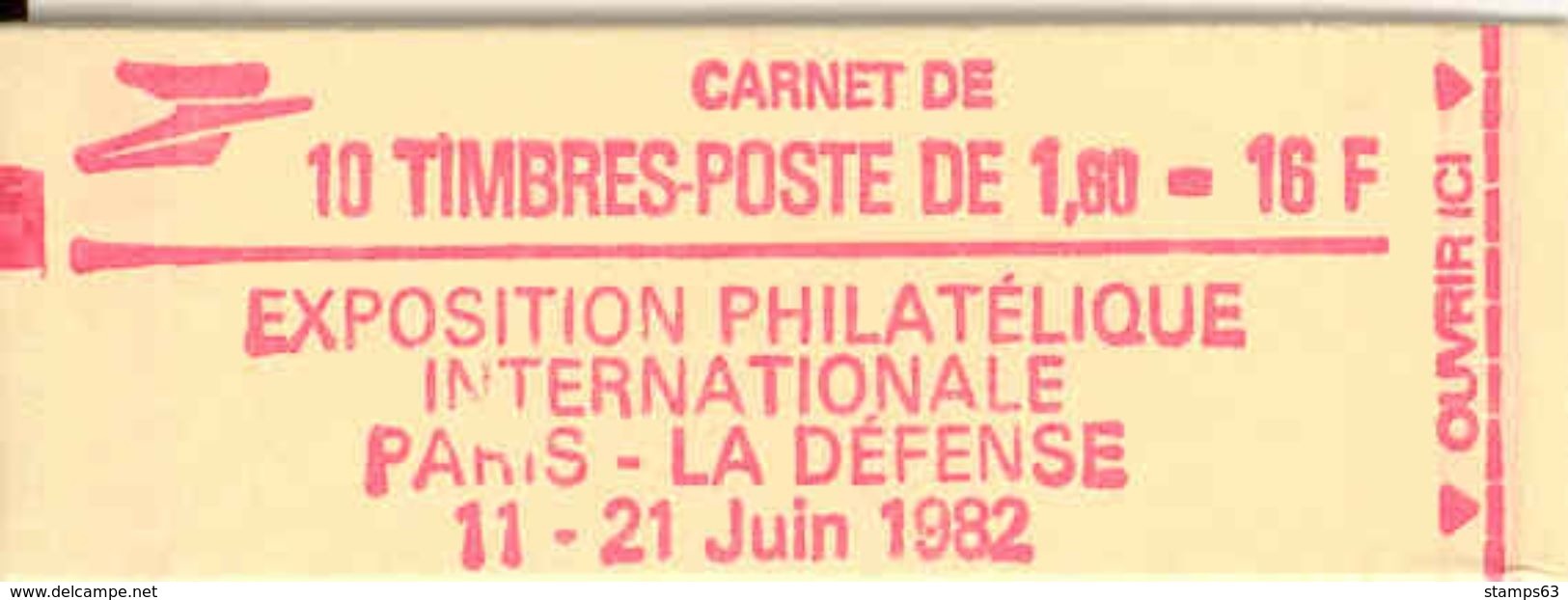 FRANCE - BOOKLET / CARNET, Yvert 2187-c2 1981, 10 X 1.60 Liberté De Delacroix Ews - Autres & Non Classés