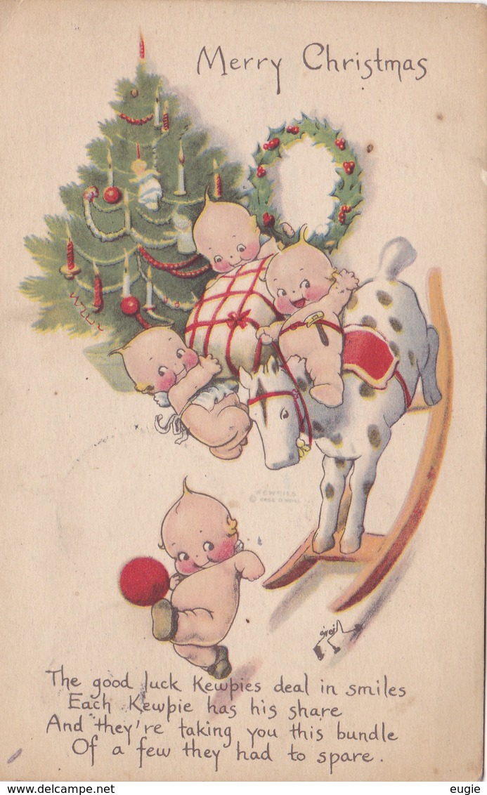 339/ Merry Christmas, Getekende Kaart, Onbekend Wie, Versje, Baby's Kerstboom - Andere & Zonder Classificatie