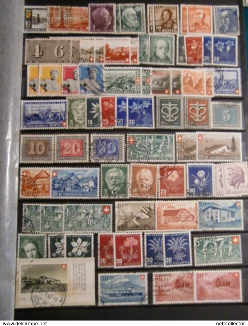 SUISSE & MONACO 2 GROS ALBUMS + 2400 TIMBRES NEUFS MAJ. ** SUP & OBLITERES / PROMO DU MOIS