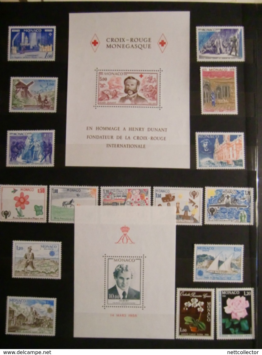 SUISSE & MONACO 2 GROS ALBUMS + 2400 TIMBRES NEUFS MAJ. ** SUP & OBLITERES / PROMO DU MOIS