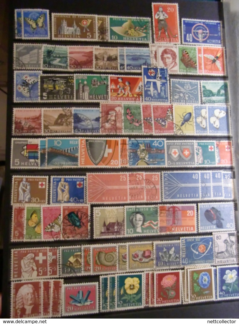 SUISSE & MONACO 2 GROS ALBUMS + 2400 TIMBRES NEUFS MAJ. ** SUP & OBLITERES / PROMO DU MOIS