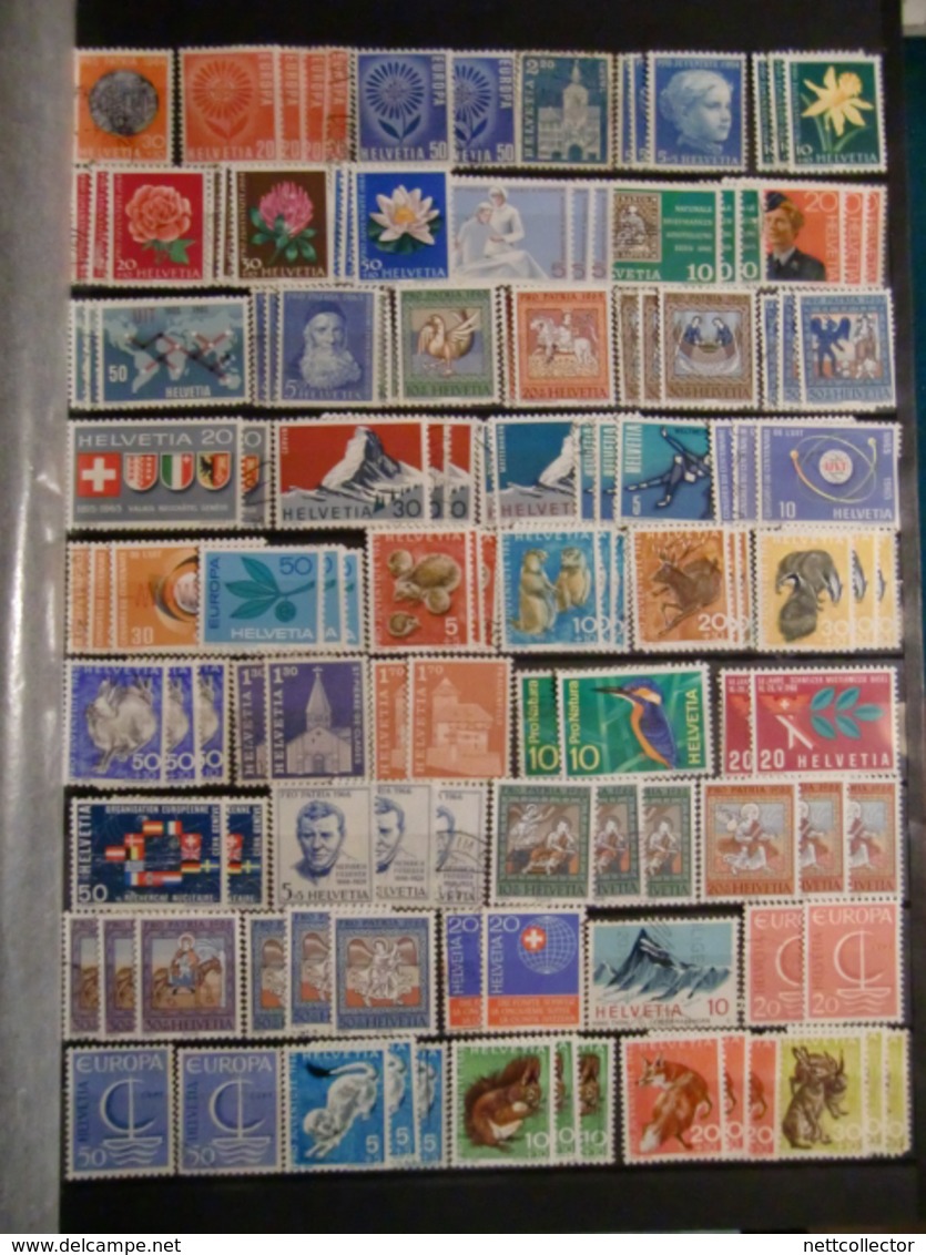 SUISSE & MONACO 2 GROS ALBUMS + 2400 TIMBRES NEUFS MAJ. ** SUP & OBLITERES / PROMO DU MOIS