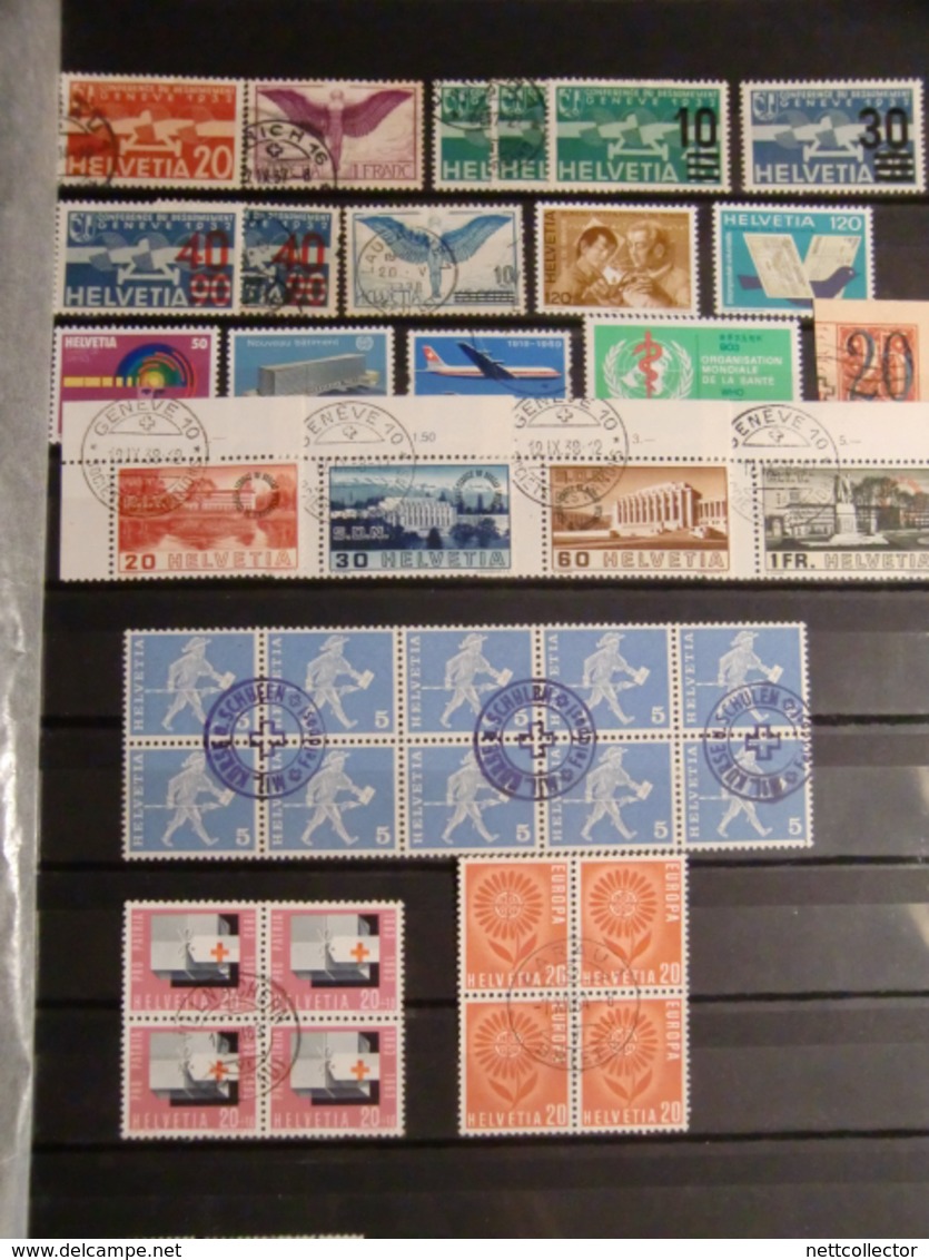 SUISSE & MONACO 2 GROS ALBUMS + 2400 TIMBRES NEUFS MAJ. ** SUP & OBLITERES / PROMO DU MOIS