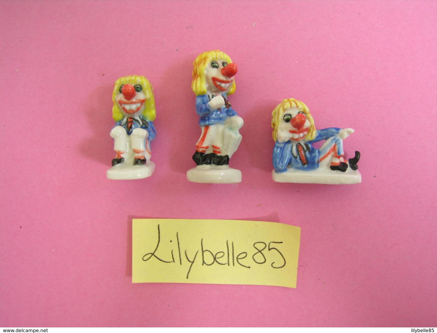 Série Complète De 3 Feves PERSO En Porcelaine LES WAGGIS 1998 CLOWNS / GEANTS ( Feve Figurine Miniature ) RARE - Personnages