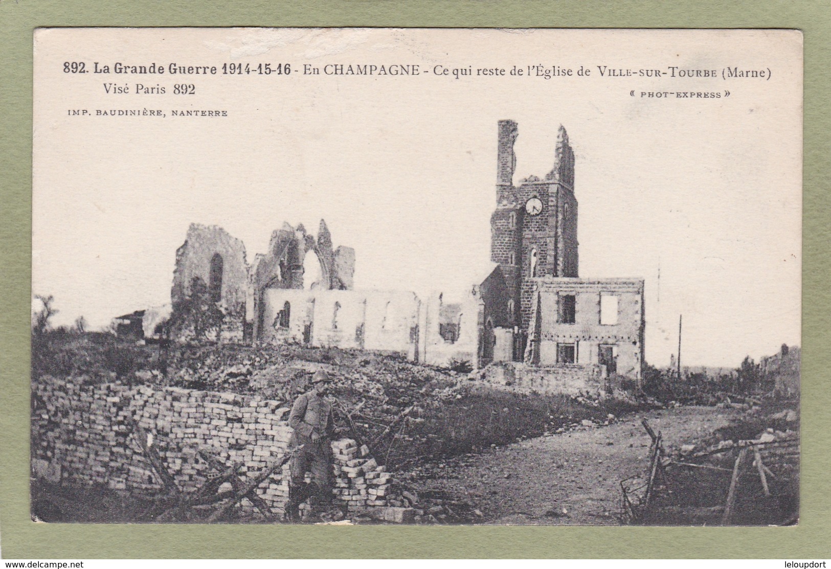VILLE SUR TOURBE GUERRE 1914  EGLISE - Ville-sur-Tourbe