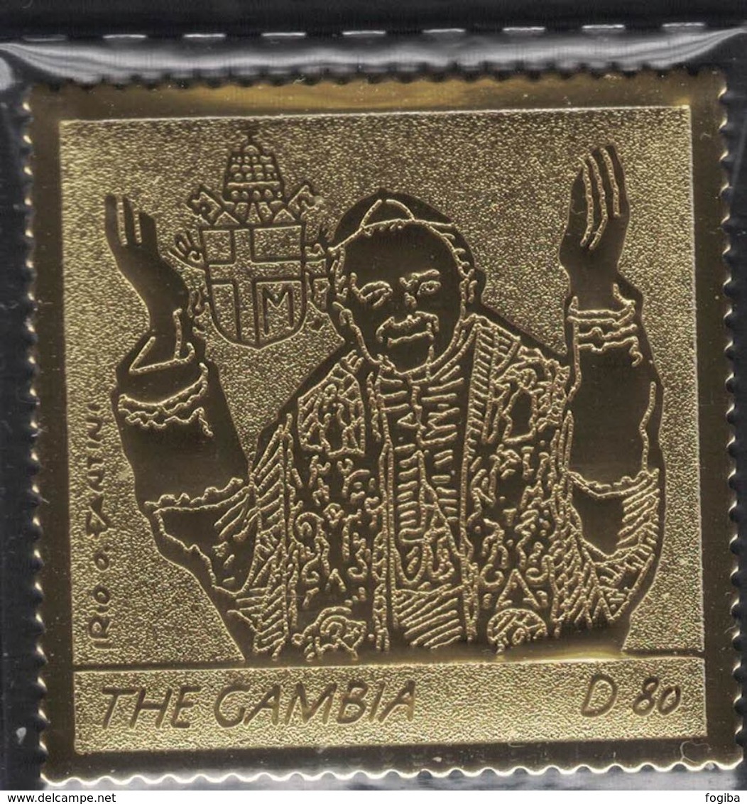 GAMBIA 2005 POPE,PAPA GIOVANNI PAOLO II - GOLDEN STAMP - Gambia (1965-...)