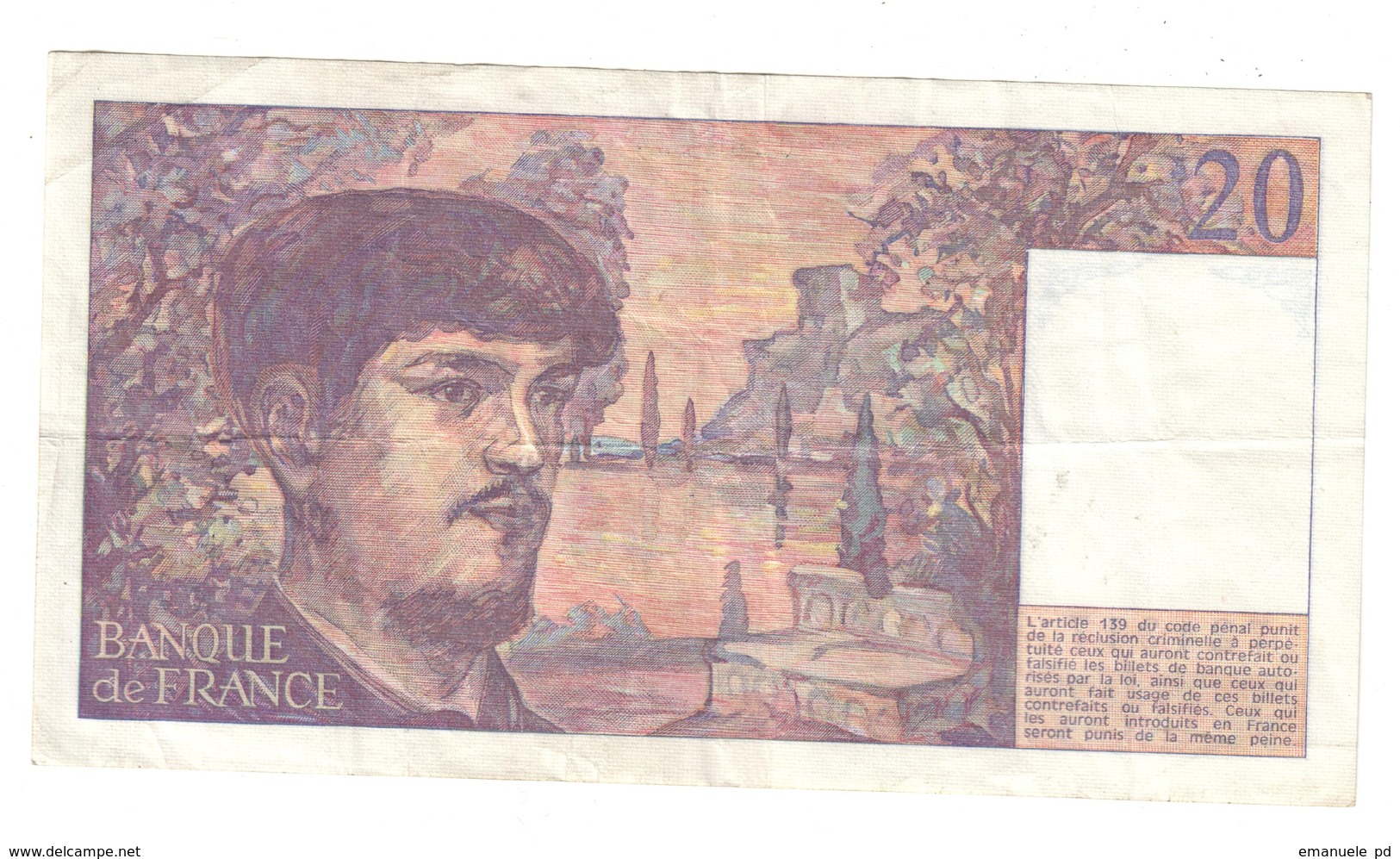 France 20 Francs 1980 First Year - 20 F 1980-1997 ''Debussy''