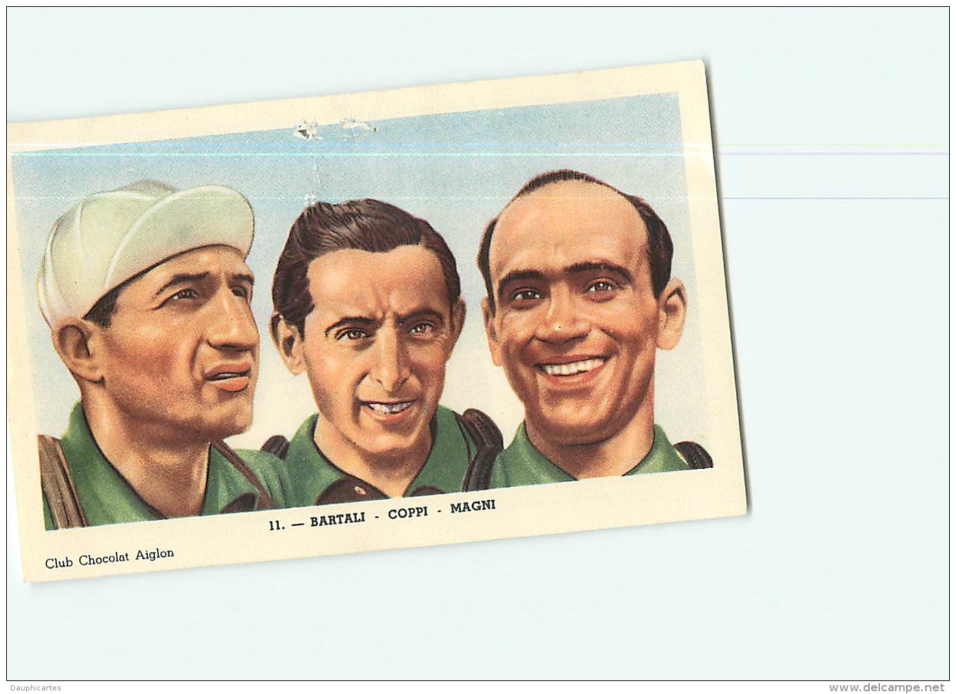 CYCLISME : Bartali , Coppi Et Magni -  Carte Souple Pub. Chocolat Aiglon - 2 Scans - Cyclisme