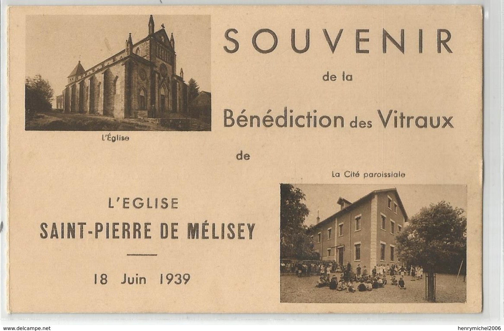 70 Haute Saone - Saint Pierre De Mélisey Souvenir De La Bénédiction Des Vitraux 18/06/1939 De L'église - Other & Unclassified