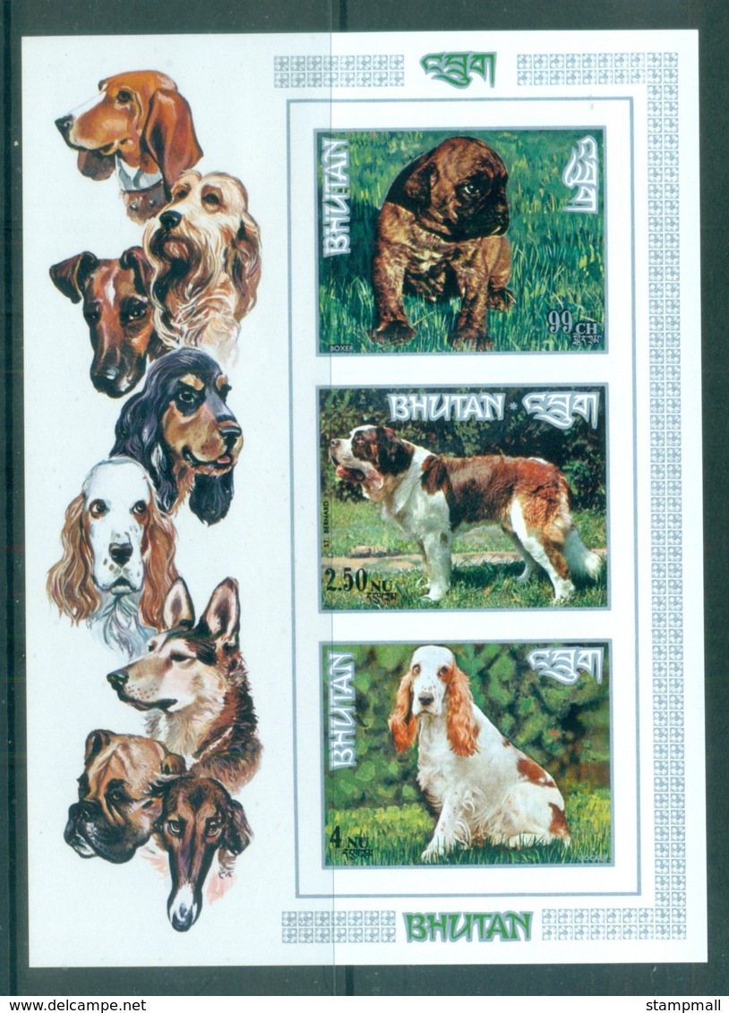 Bhutan 1972 Dogs (3) IMPERF MS MUH - Bhutan