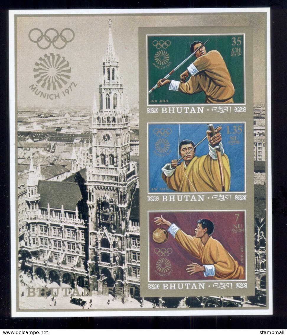 Bhutan 1972 Summer Olympics, Munich MS IMPERF MUH - Bhutan