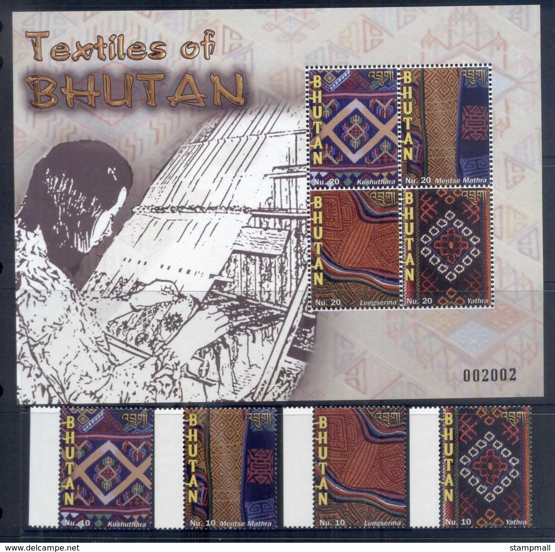 Bhutan 2009 Textiles + MS - Bhutan