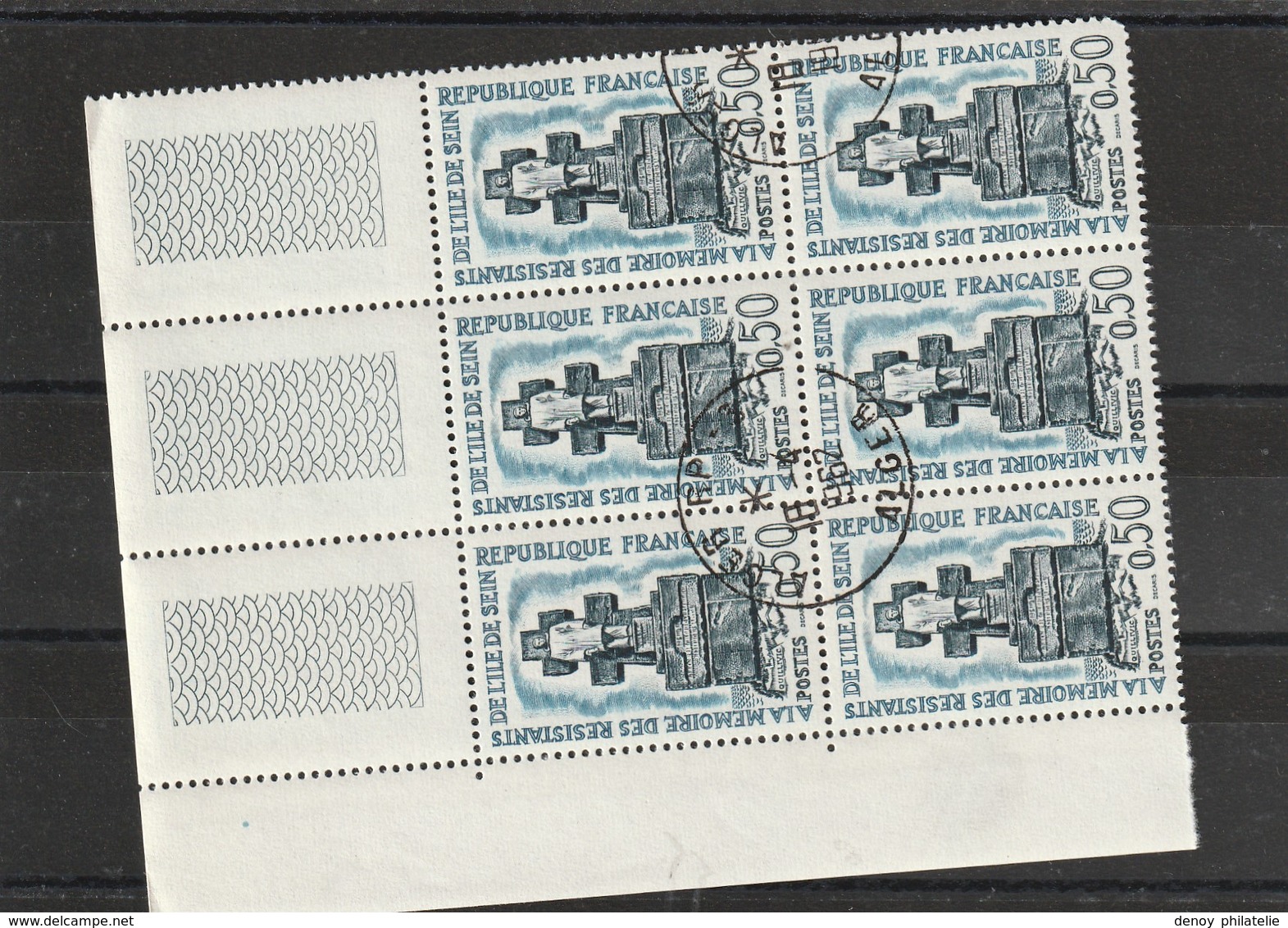 Timbres Francais Oblitérés En Algérie Alger 18 4 1962 N° 1337 En Bloc De 6, Dernier Jour Avant Indépendance - Oblitérés