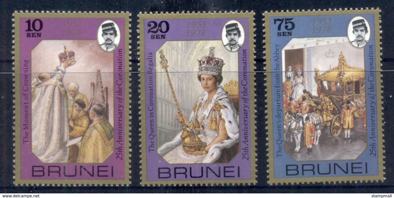 Brunei 1978 QEII Coronation 25th Anniversary MUH - Brunei (1984-...)