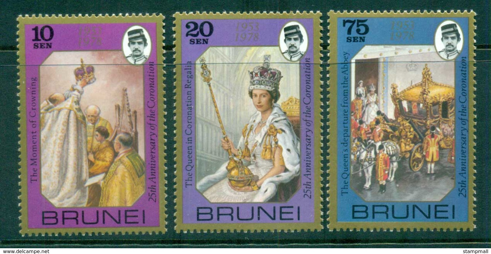 Brunei 1978 QEII Coronation, 25th Anniversary , Royalty MUH - Brunei (1984-...)