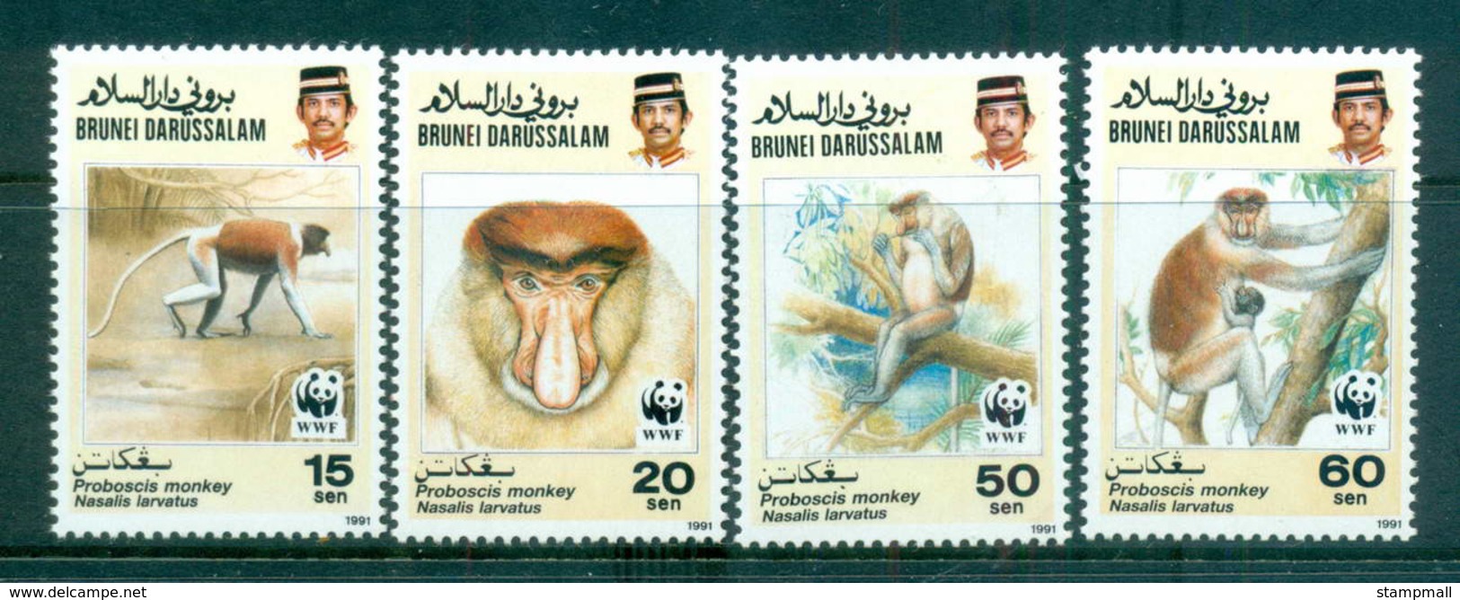 Brunei 1991 WWF Proboscis Monkey MUH Lot64018 - Brunei (1984-...)