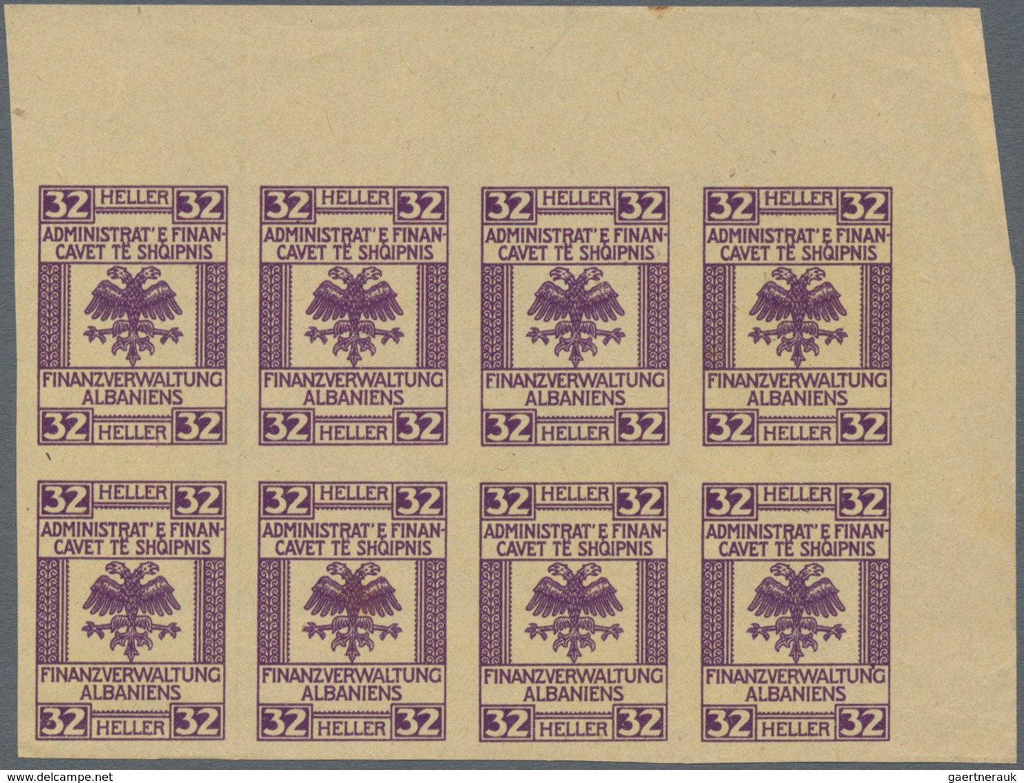 Albanien - Besonderheiten: 1919 Appr.: Proofs For Fiscal Stamps With German Inscript "FINANZVERWALTU - Albanië