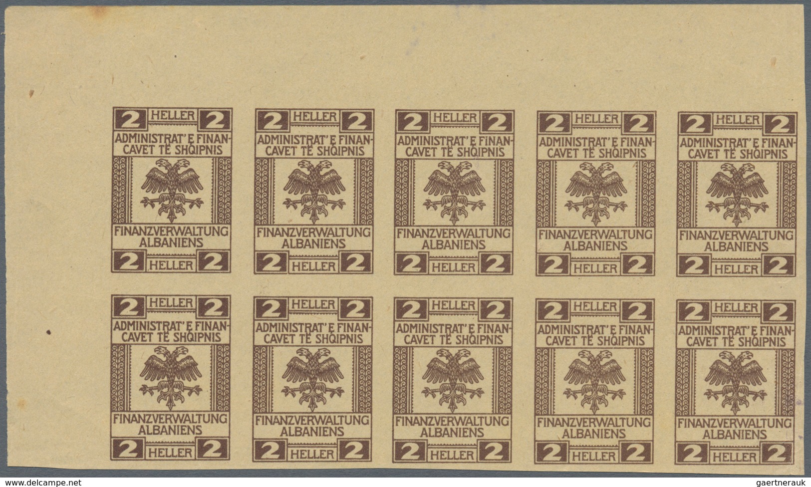 Albanien - Besonderheiten: 1919 Appr.: Proofs For Fiscal Stamps With German Inscript "FINANZVERWALTU - Albanië