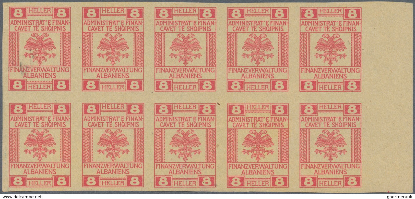 Albanien - Besonderheiten: 1919 Appr.: Proofs For Fiscal Stamps With German Inscript "FINANZVERWALTU - Albanië