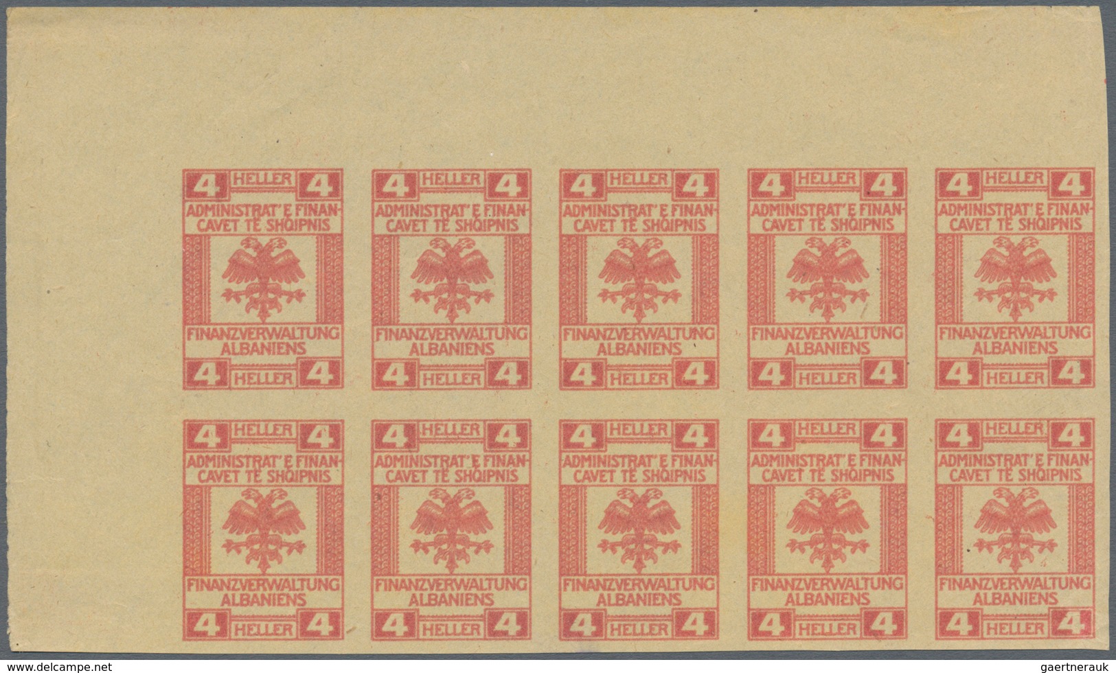 Albanien - Besonderheiten: 1919 appr.: Proofs for fiscal stamps with German inscript "FINANZVERWALTU