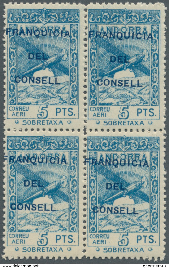 Andorra - Spanische Post: 1932, Not Issued Airmail Set Of 12 With Opt. 'FRANQUICIA DEL CONSELL' In B - Andere & Zonder Classificatie